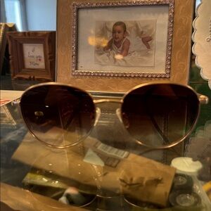 New Quay Stylish Gold Sunglasses with Dark Lenses